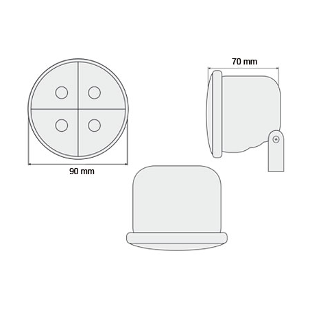 Feux de jour rond avec_4 hipower LED Ø90/71mm (T) (2 pièces)