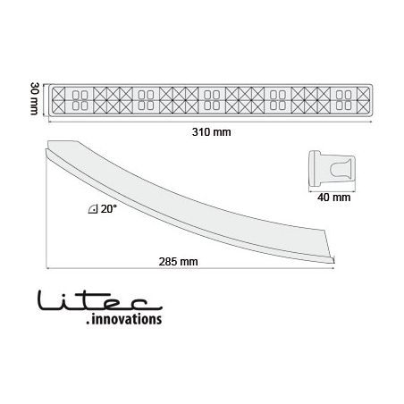 Feux de jour LITEC 20 hipower LED LxHxT 310x30x40 mm (2 pièces)  Noir