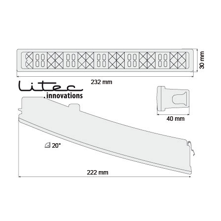 Feux de jour LITEC 20 LED LxHxT 232x30x40 mm (2 pièces)