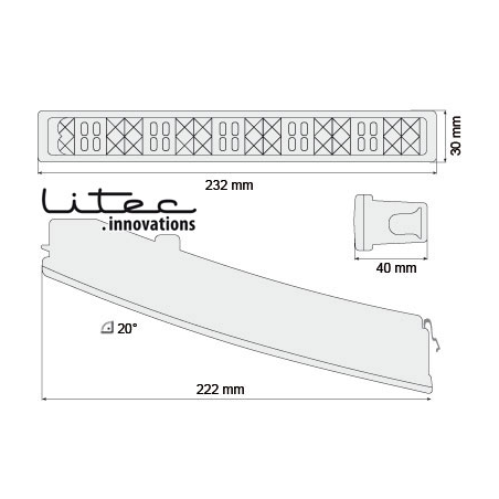 Feux de jour LITEC 20 LED LxHxT 232x30x40 mm (2 pièces)  Noir