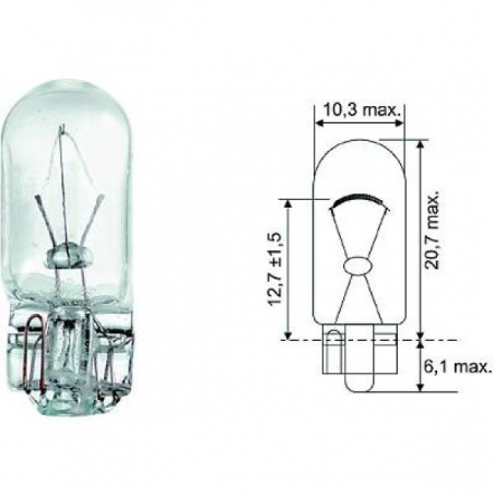 W5W (T10) 12V 5W W2,1x9,5d