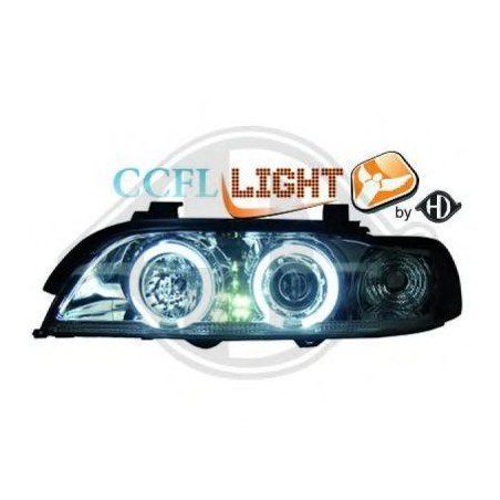  phares design angel eyes, CCFL Cool Lights, chrome, H1/H1, avec correct.   BMW E39, 