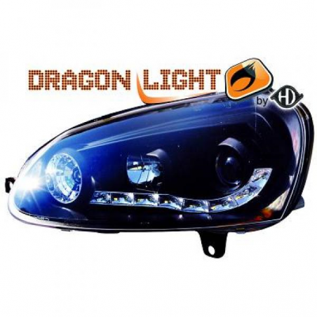 fari con LED diurni, DragonLights, nero GOLF 5