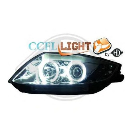  phares design angel eyes, CCFL Cool Lights, chrome,  H1+H7, avec correct.  BMW Z4, 