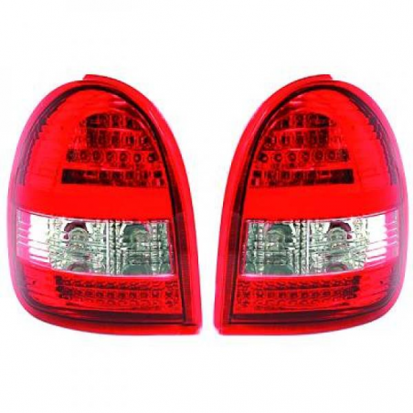 Feux arrière LED design rouge-blanc, Opel Corsa B 3-portes