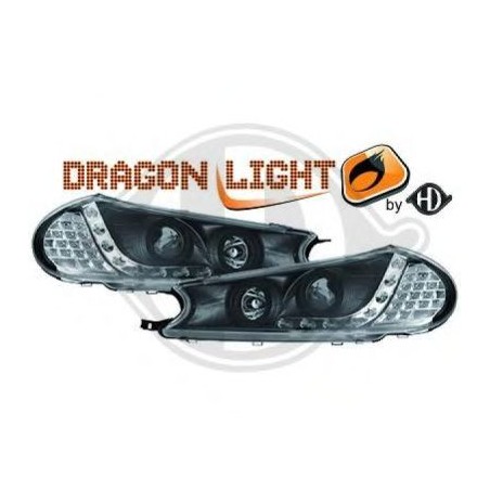  phares à LED diurnes, DragonLights, noir      MONDEO, 