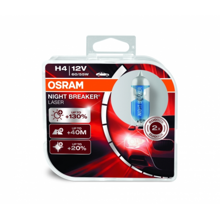 OSRAM Halogen Headlamp Night Breaker Laser +130% 64193NBL H4 12V 60/55W Duobox (2 Units)