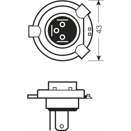 OSRAM Halogen Headlamp  64193 H4 12V 60/55W carton box (1 unit)