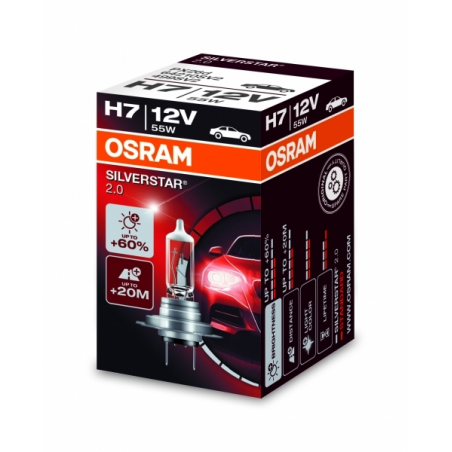 OSRAM Halogen Headlamp Bulb SILVERSTAR 2.0 64210SV2 H7 12V 55W carton box (1 unit)