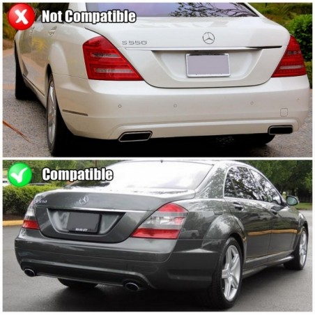 Rear Bumper Diffuser suitable for MERCEDES Benz W221 S-Class (2006-2013) Facelift S63 S65 AMG Design