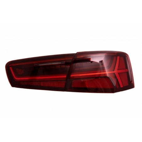 Taillights Full LED suitable for Audi A6 4G C7 Limousine (2011-2014) Red/Clear Facelift Design with Sequential Dynamic Turning L