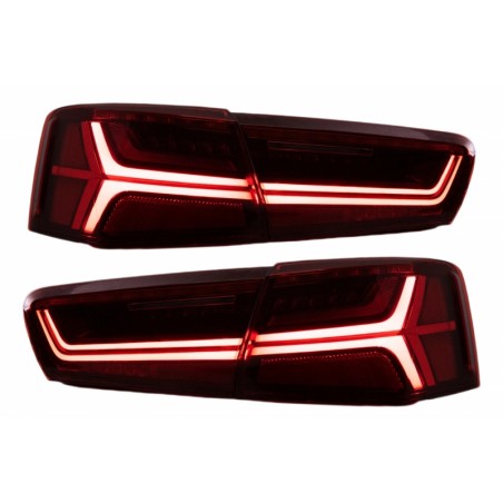 Taillights Full LED suitable for Audi A6 4G C7 Limousine (2011-2014) Red/Clear Facelift Design with Sequential Dynamic Turning L