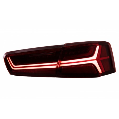 Taillights Full LED suitable for Audi A6 4G C7 Limousine (2011-2014) Red/Clear Facelift Design with Sequential Dynamic Turning L