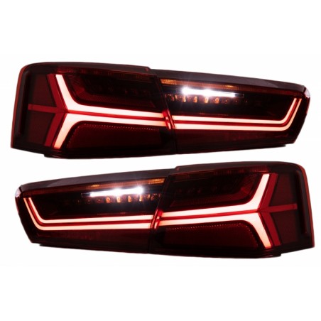 Taillights Full LED suitable for Audi A6 4G C7 Limousine (2011-2014) Red/Clear Facelift Design with Sequential Dynamic Turning L