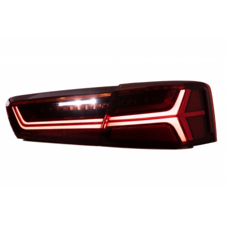 Taillights Full LED suitable for Audi A6 4G C7 Limousine (2011-2014) Red/Clear Facelift Design with Sequential Dynamic Turning L