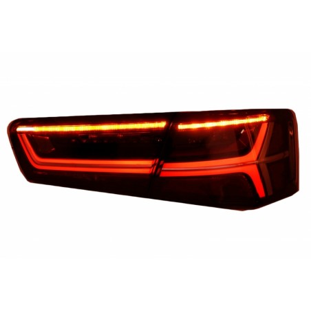 Taillights Full LED suitable for Audi A6 4G C7 Limousine (2011-2014) Red/Clear Facelift Design with Sequential Dynamic Turning L