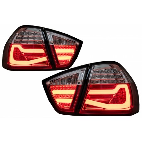 LED Taillights suitable for BMW 3 Series E90 (03.2005-08.2008) Red White LightBar F30 LCI Design