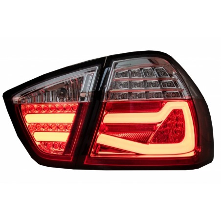 LED Taillights suitable for BMW 3 Series E90 (03.2005-08.2008) Red White LightBar F30 LCI Design