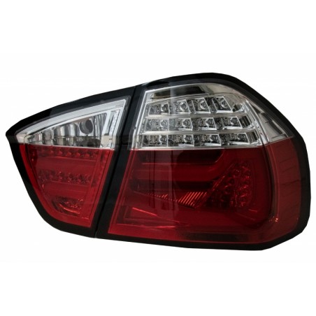 LED Taillights suitable for BMW 3 Series E90 (03.2005-08.2008) Red White LightBar F30 LCI Design