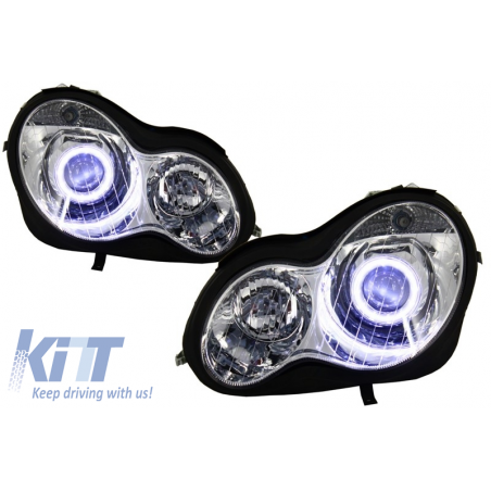 Angel Eyes Headlights suitable for MERCEDES W203 C-Class (2000-2007) 