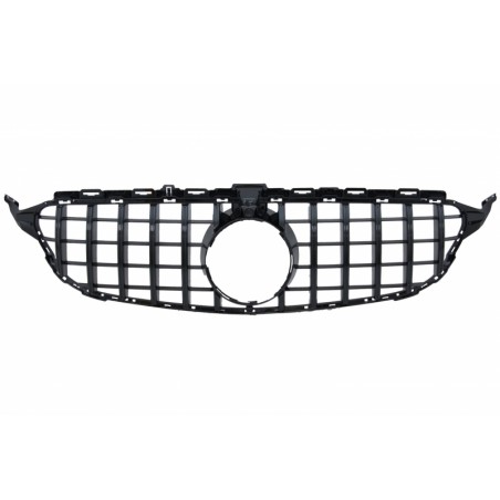 Front Grille suitable for MERCEDES C-Class W205 S205 C205 S205 (2014-2018) GT-R Panamericana Design Black With/Without 360 Camer