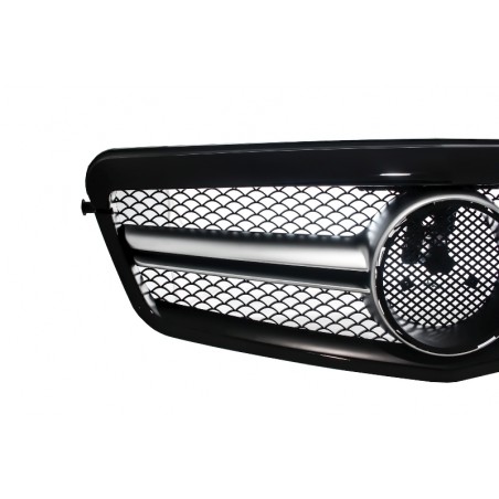 Front Central Grille suitable for MERCEDES Benz E Class W212 S212 (2009-2013) Facelift Single Stripe Design Black