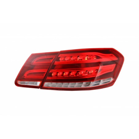 Full LED Light Bar Taillights suitable for MERCEDES Benz E-Class W212 (2009-2013) Conversion Facelift Design Red/Clear