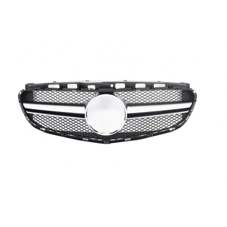 Front Grille Central Grille suitable for MERCEDES Benz E Class W212 (2013-2016) Facelift Look Silver