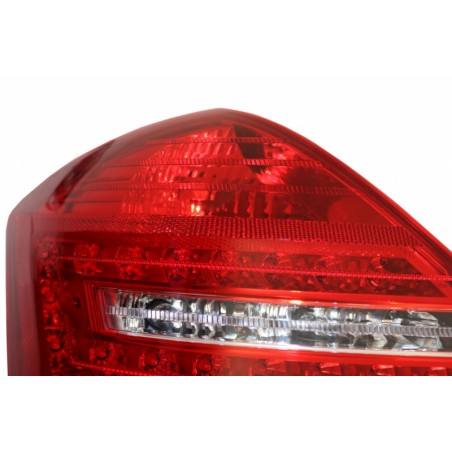 LED Taillights suitable for MERCEDES Benz S-Class W221 (2005-2009) Limousine Red Cristal Facelift Look