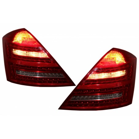 LED Taillights suitable for MERCEDES Benz S-Class W221 (2005-2009) Limousine Red Cristal Facelift Look