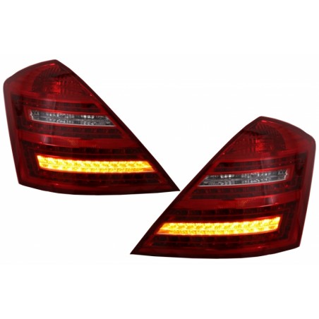 LED Taillights suitable for MERCEDES Benz S-Class W221 (2005-2009) Limousine Red Cristal Facelift Look