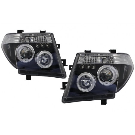 Headlights Angel Eyes suitable for NISSAN Navara D40 (2004-2009) / suitable for NISSAN Pathfinder R51 (2005-2008) Black