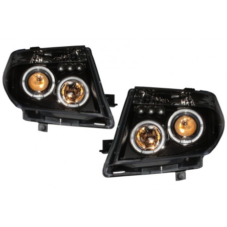 Headlights Angel Eyes suitable for NISSAN Navara D40 (2004-2009) / suitable for NISSAN Pathfinder R51 (2005-2008) Black