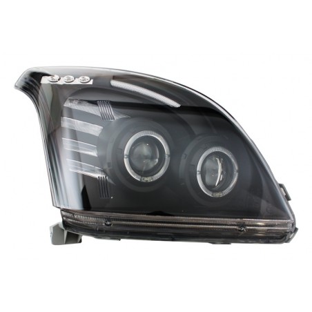 Headlights Angel Eye suitable for TOYOTA Land Cruiser FJ120 (2003-2008) Black