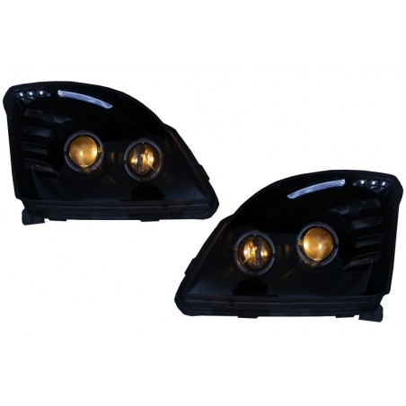 Headlights Angel Eye suitable for TOYOTA Land Cruiser FJ120 (2003-2008) Black