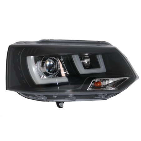 LED DRL Headlights suitable for VW Transporter T5 Multivan Facelift (2010-2015) U Tube Xenon Look