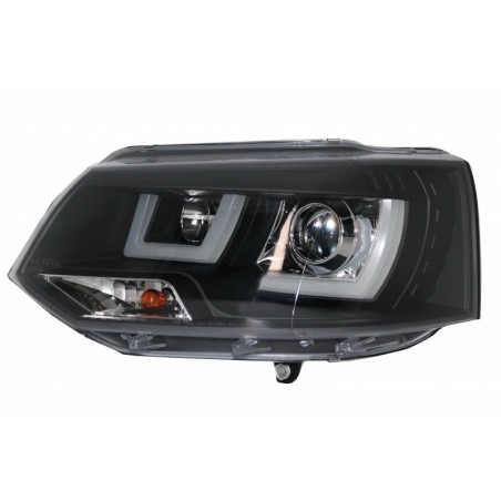 LED DRL Headlights suitable for VW Transporter T5 Multivan Facelift (2010-2015) U Tube Xenon Look