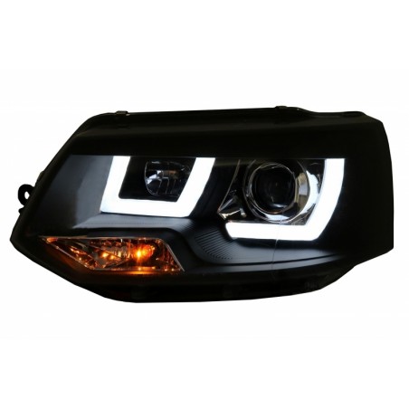 LED DRL Headlights suitable for VW Transporter T5 Multivan Facelift (2010-2015) U Tube Xenon Look