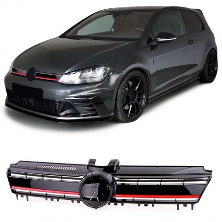 Calandre sport VW Golf 7 noir brillant avec liseré rouge pour