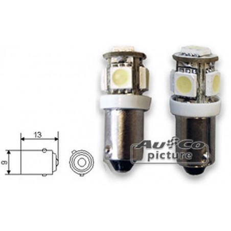 CANBUS LED Ampoule  BAX9s 12V 5xLEDs