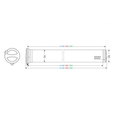 NORDRIVE KARGO / KARGO PLUS Tube (405 cm) / Conduite de transport pour Barres de toit