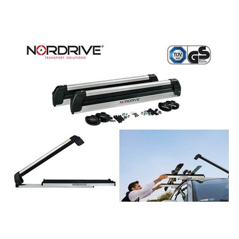 Nordic-King EVO aluminium NK-60, porte-skis pour barres de toit - Noir