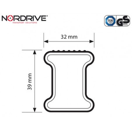 NORDRIVE KARGO Barres de toit 2-Barres pour VW T5 TRANSPORTER / MULTIVAN