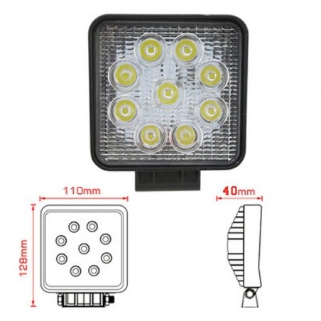 LED feu de travail offroad - 27W/6500K/Blanc