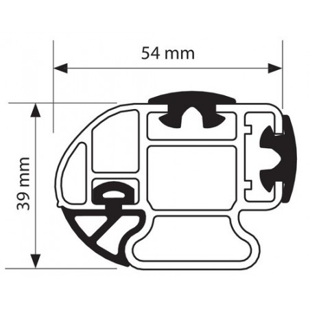 NORDRIVE KARGO PLUS Barres de toit 3-Barres pour MERCEDES-BENZ V-KLASSE (W447)