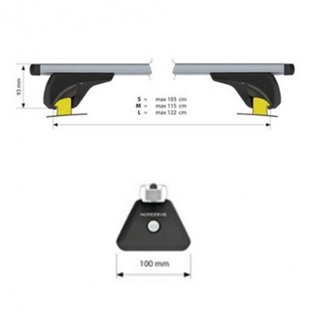 NORDRIVE NOWA ALU Barres de toit - Size M / 120 cm