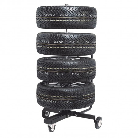 Wheeled rim and tyre stand