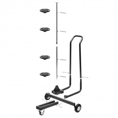 Wheeled rim and tyre stand