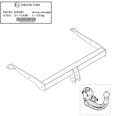 Westfalia Attelage De Remorque A V D Tachable Pour Audi A C Berline