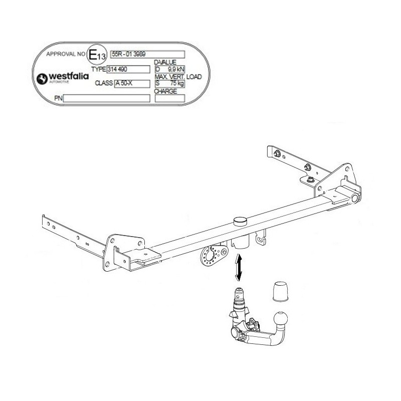 Westfalia Attelage De Remorque A V Pour Opel Astra K Sports Tourer